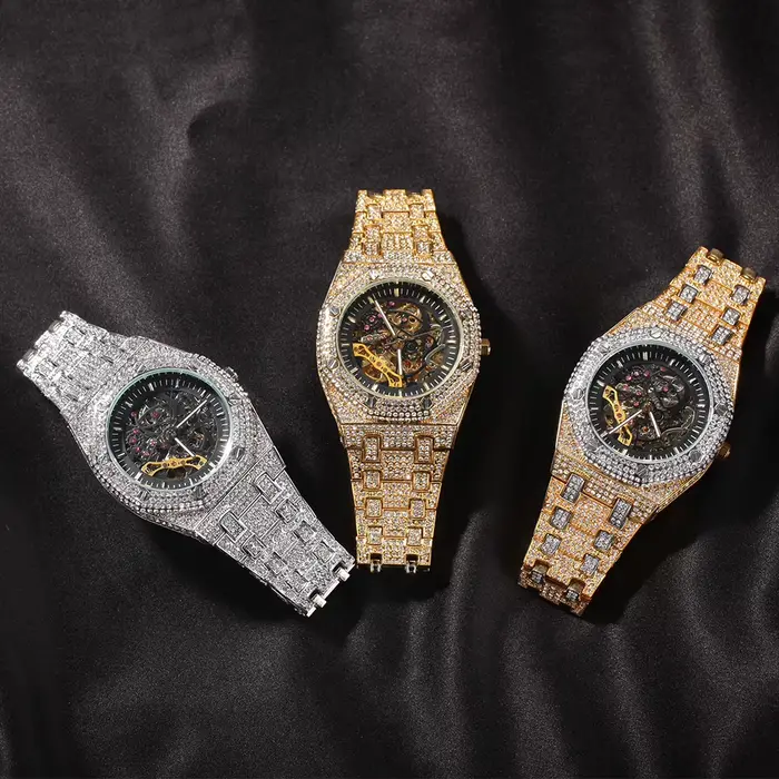 Uwin-Montre mécanique étanche en acier inoxydable pour homme