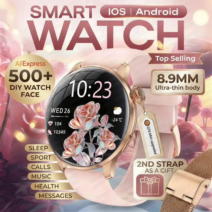 Nouvelle Montre Connectée GPS Femme 2026 – Écran AMOLED Ultra-fin 8