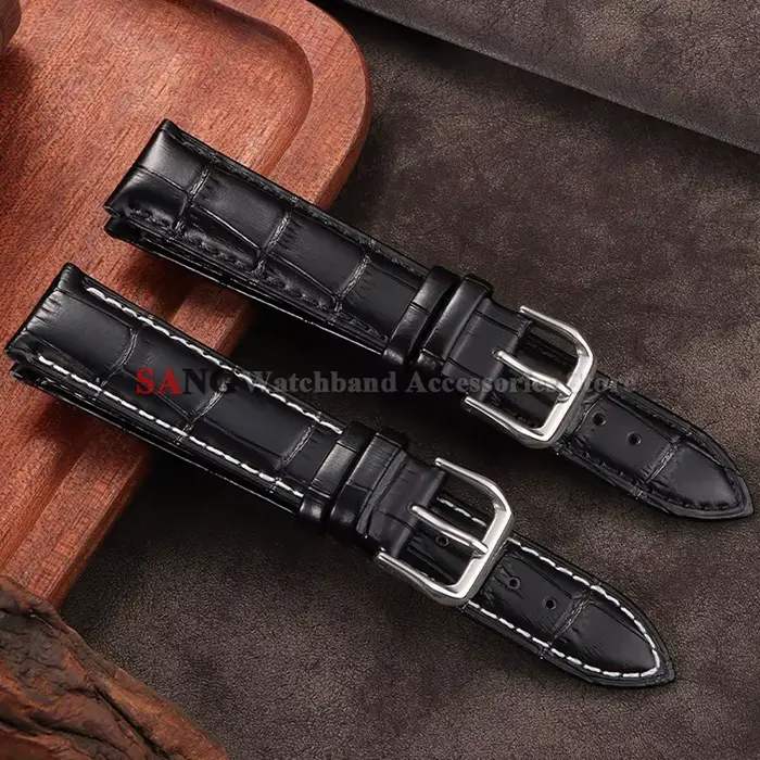 Bracelet de montre en cuir véritable pour Seiko 