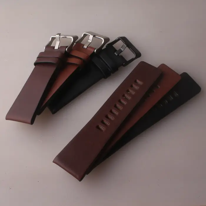 Bracelets de montre en cuir véritable pour homme