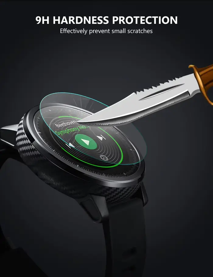 Film de protection d'écran en verre trempé pour montres rondes de toutes tailles