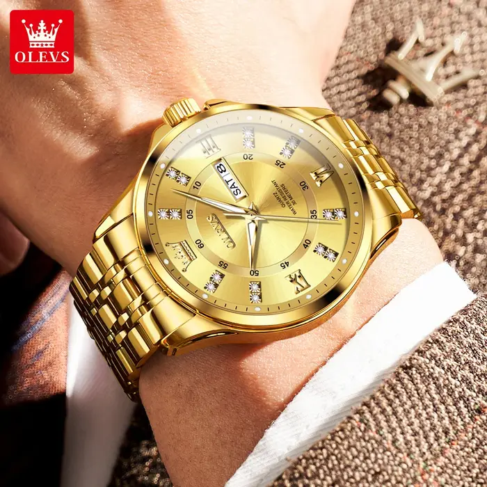 OLEVS 3620 or luxe hommes montre marque originale