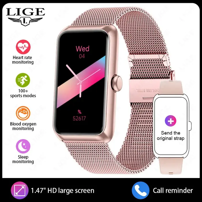 Nouvelles montres connectées de fitness pour femmes et hommes avec moniteur de fréquence cardiaque
