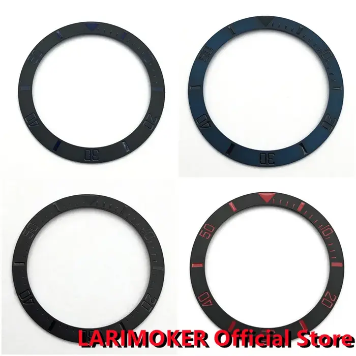 LARIMOKER 38mm lunette de montre en céramique noire adaptée