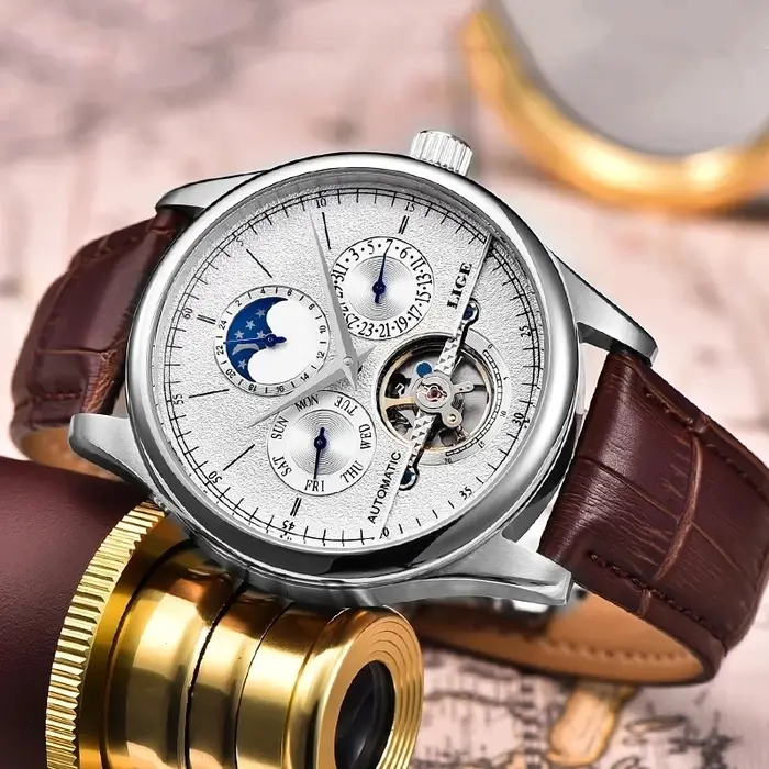 LIGE hommes montres de luxe mâle Tourbillon automatique montre-bracelet sport étanche montre mécanique pour hommes horloge Relogios Masculino