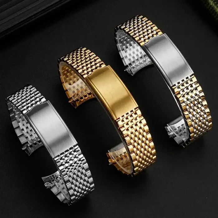 Bracelet de montre en acier inoxydable pour Omega pour Seamaster pour Speedmaster, extrémité incurvée, Bracelet de remplacement 18mm 20mm 19mm pour hommes et femmes