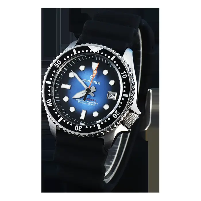 Montre de plongée pour homme avec cadran bleu éclaté