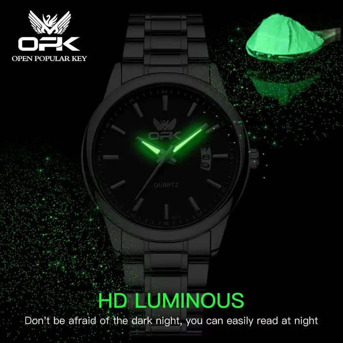 OPK 6010 montres pour hommes multifonctionnel chronographe montre-bracelet hommes montre originale étanche lumineux montre à Quartz Reloj