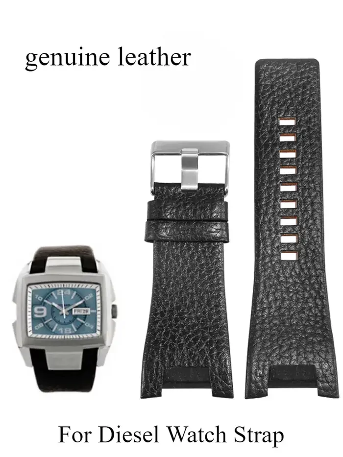 Pour montre en cuir véritable Diesel avec Interface Concave Dz4246 Dz1273 Dz1216 bracelet étanche en peau de vache à Texture exquise 32mm