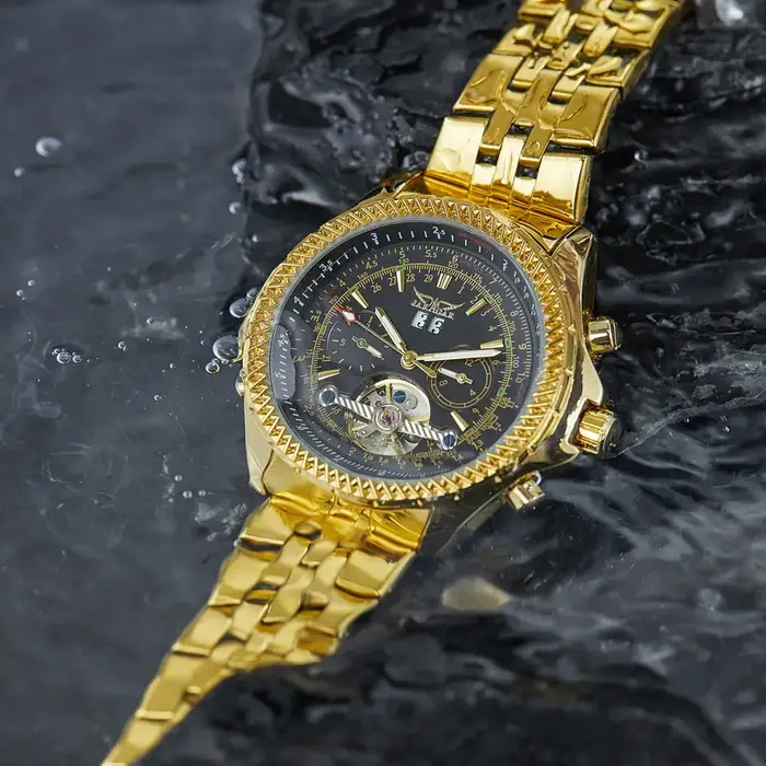 Montres pour hommes JARAGAR Sports, montre mécanique automatique de luxe de marque haut de gamme pour hommes, bracelet en acier inoxydable argenté, montre-bracelet militaire