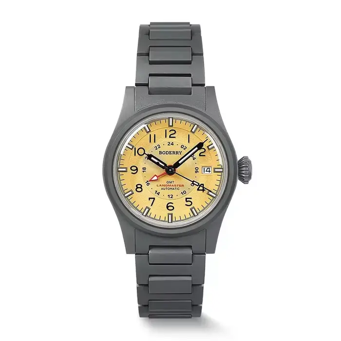BODERRY hommes montre automatique 38MM Pliot titane mécanique montre-bracelet plongeur 10Bar étanche saphir lumineux mis5 9075