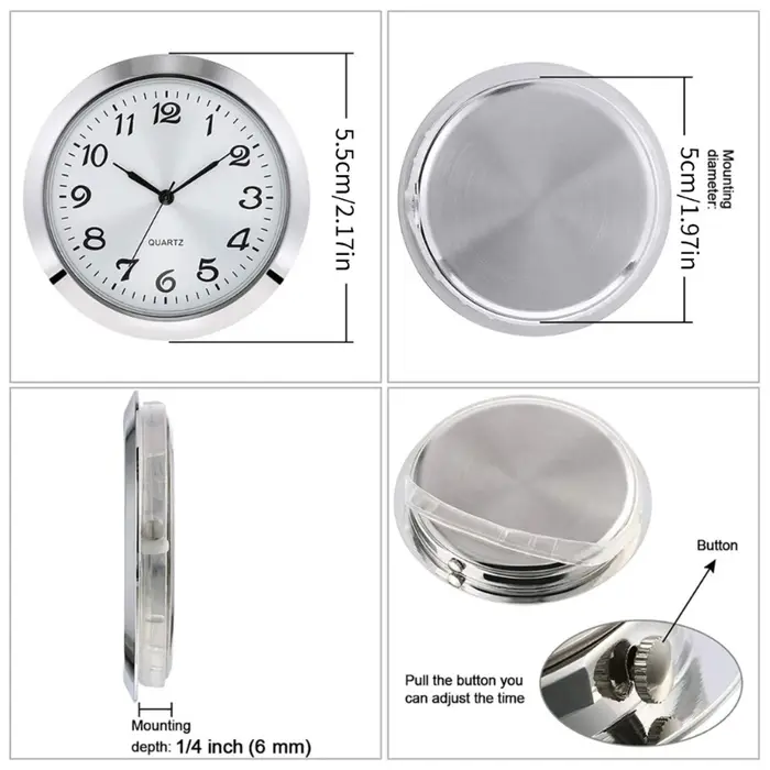 Horloge artisanale, tête montre 55mm diamètre