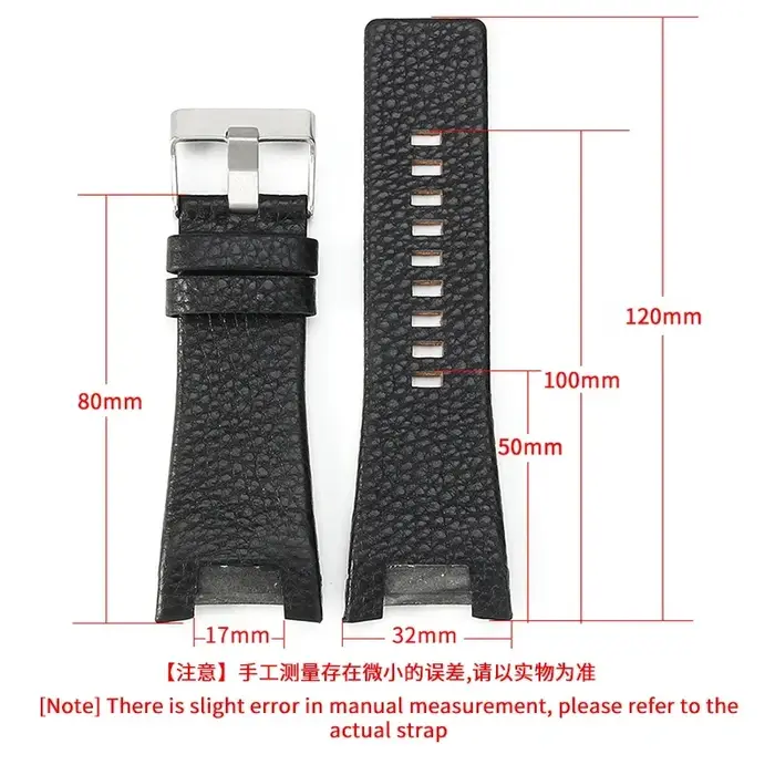 Pour montre en cuir véritable Diesel avec Interface Concave Dz4246 Dz1273 Dz1216 bracelet étanche en peau de vache à Texture exquise 32mm