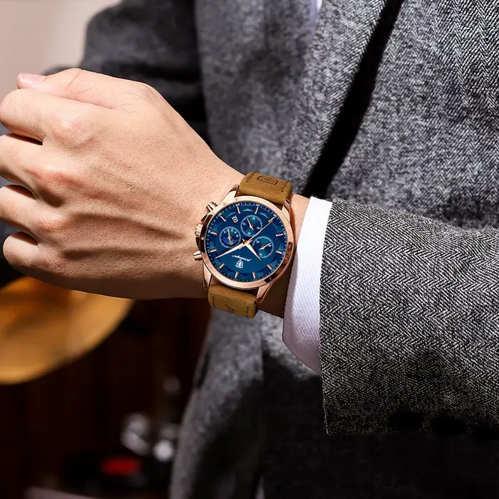POEDAGAR sport luxe hommes montre à Quartz étanche chronographe lumineux Date homme montre-bracelet