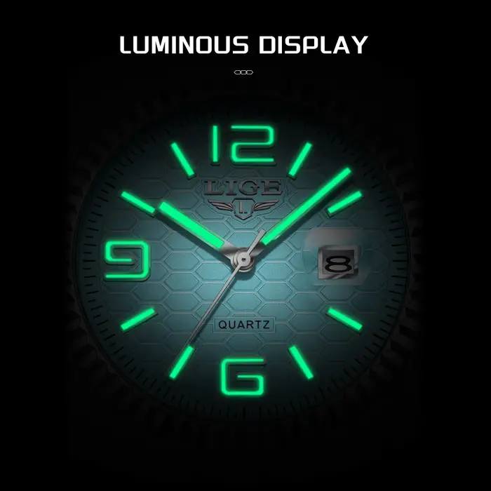 Montres pour hommes LIGE, cadran en nid d'abeille bleu Tiffany, montre-bracelet à quartz, lumineuse, étanche 3ATM, montres d'affaires pour homme, Relogio Clock