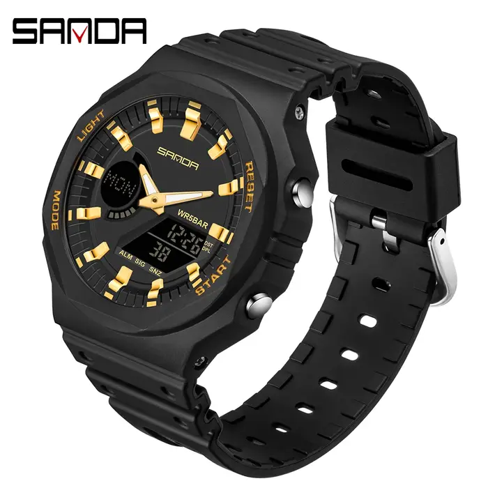 SANDA montres de sport de plein air hommes Ms LED