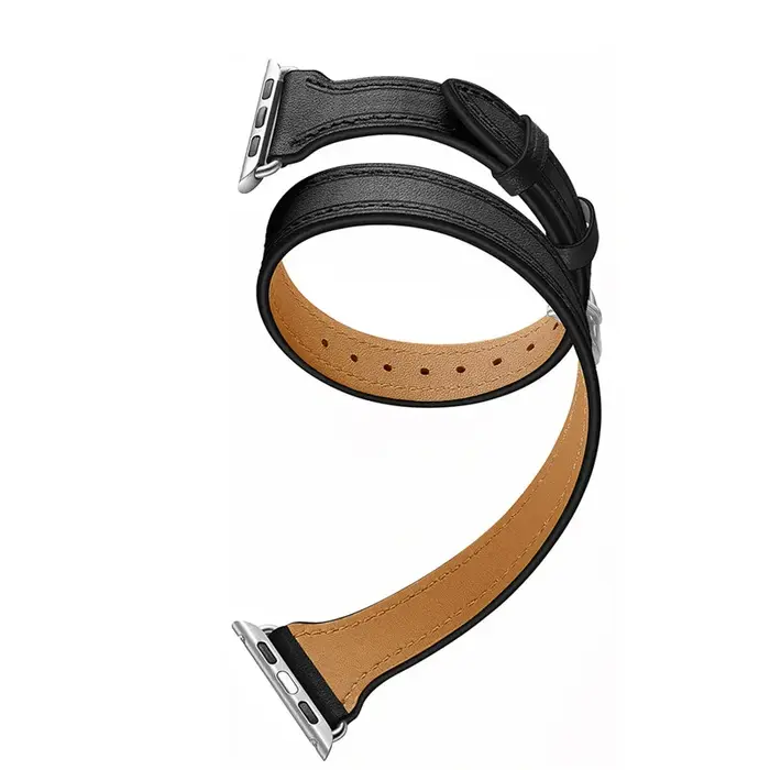 Bracelet Double Tour en Cuir group pour Apple Watch