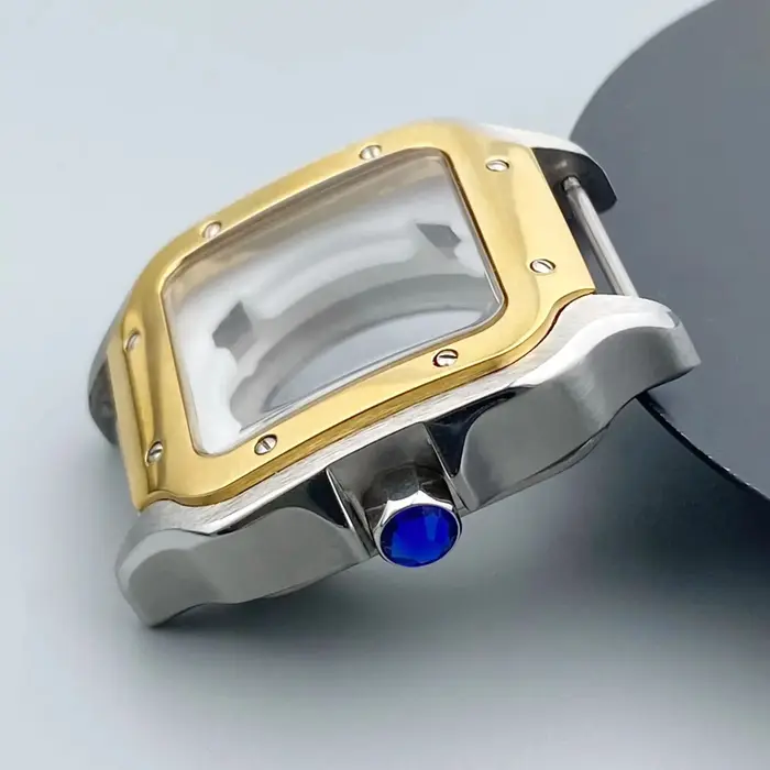Nouveau boîtier de montre carré NH05 pour femmes, 33.5mm, pour Seiko Santos, accessoires de mouvement NH05/06, adapté au cadran de 23.5mm, possibilité de personnaliser le logo