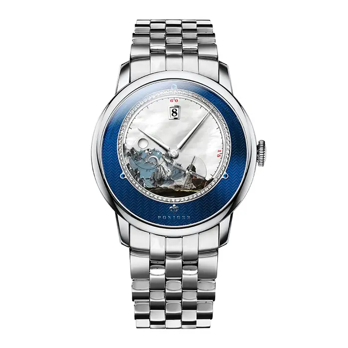 PONIGER P723 41MM montre mécanique automatique pour hommes, mouvement MIYOTA 8219, cadran peint, cristal saphir, étanche 50M