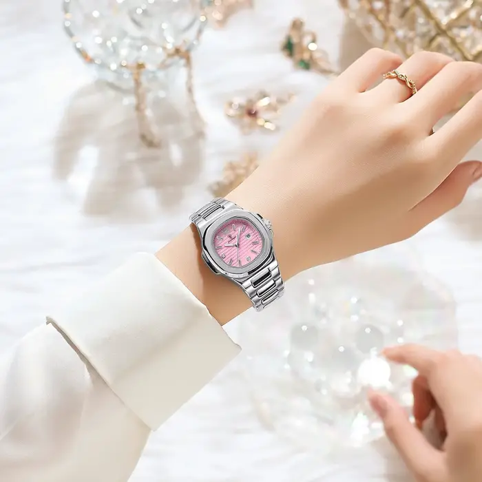 POEDAGAR carré mode femme montre-bracelet lumineux étanche Date dames montre de luxe de haute qualit