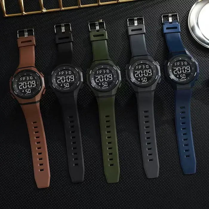 Montre électronique pour homme, tendance, sportive, anti-chute, lumineuse