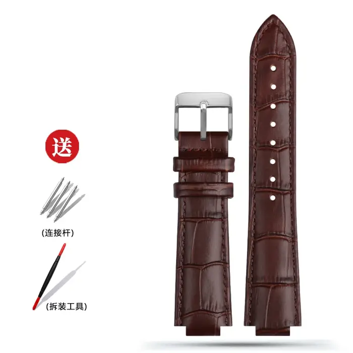 Bracelet de montre à bouche surélevée en cuir véritable, pour série LV Tambour TAMBOUR Q1121 Q114k Q
