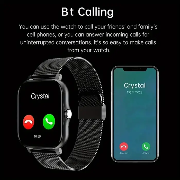 Montre intelligente pour Android IOS montres 1.83 pouces HD affichage Bluetooth appel Message alerte musique sport Mode Smartwatch hommes femmes cadeau