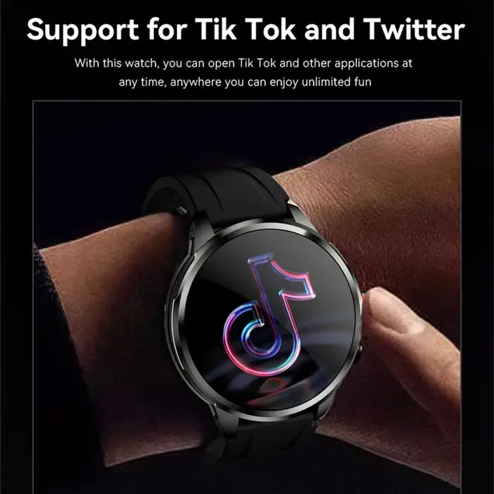 5G carte SIM Smartwatch Android 9.0 Google Play 1.95 pouces Amoled 720*720 GPS WIFI 2100mAH grande mémoire montre