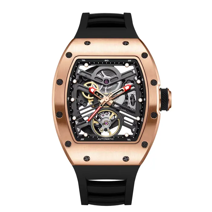 Montre homme CHANCE, cadran ajouré, montre mécanique, boîtier en acier, étanche, montre sport, mouve