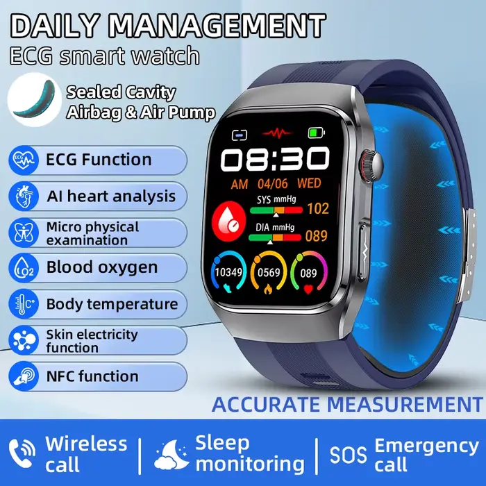 Montre connectée LIGE nouvelle génération, mesure précise de la pression artérielle, analyse de l'ac