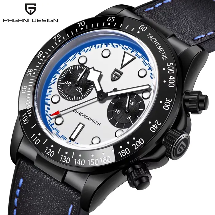 Montres Pagani Design Panda 2026, chronographe haut de gamme pour hommes d'affaires, miroir saphir, 
