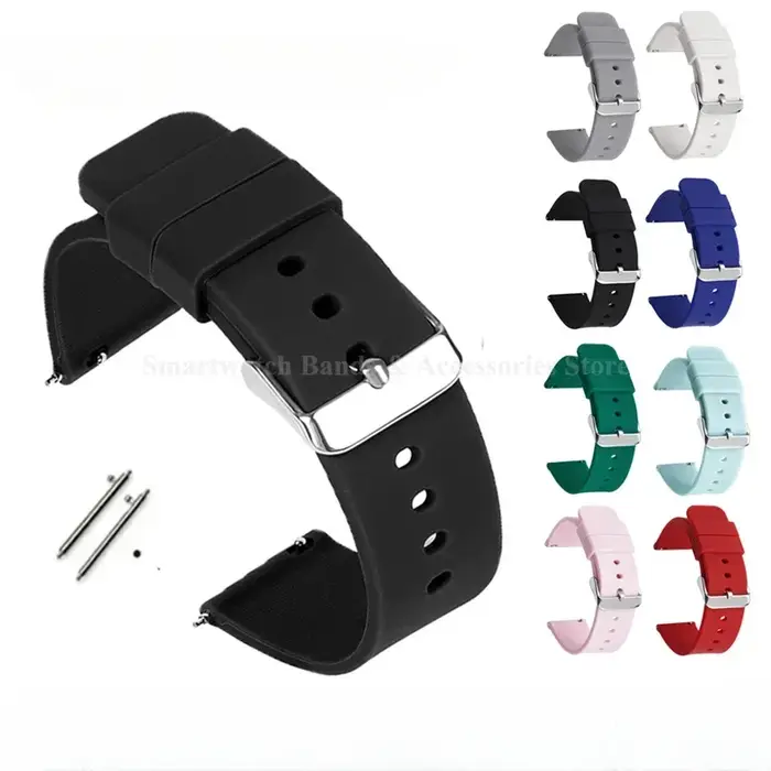 Bracelet de montre en Silicone 10mm 12mm 14mm 15mm 16mm 18mm 20mm 21mm 22mm 24mm Bracelet de montre à dégagement rapide pour hommes femmes Bracelet universel