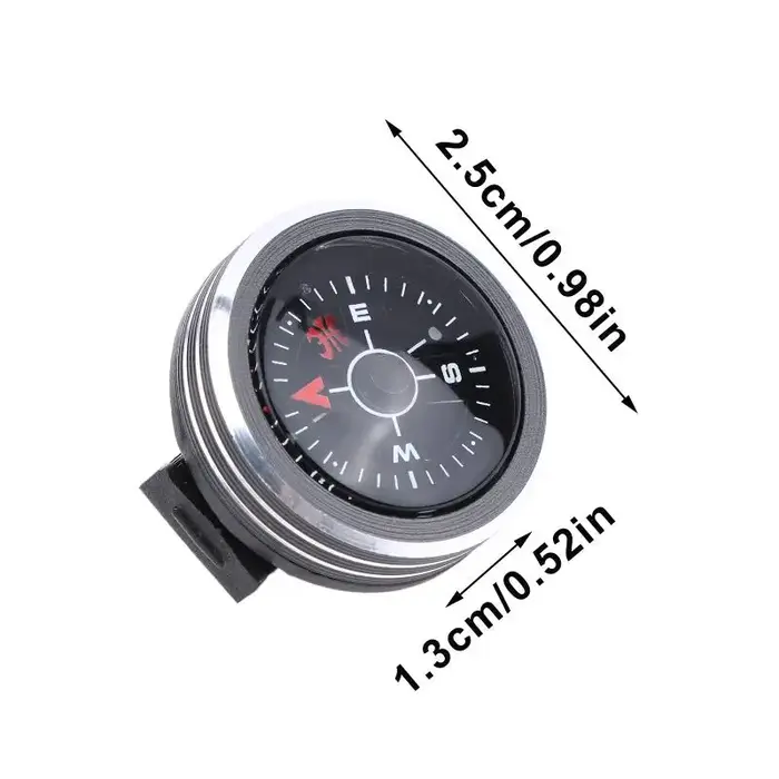 Mini boussole de survie portable à bouton amovible pour bracelet de montre