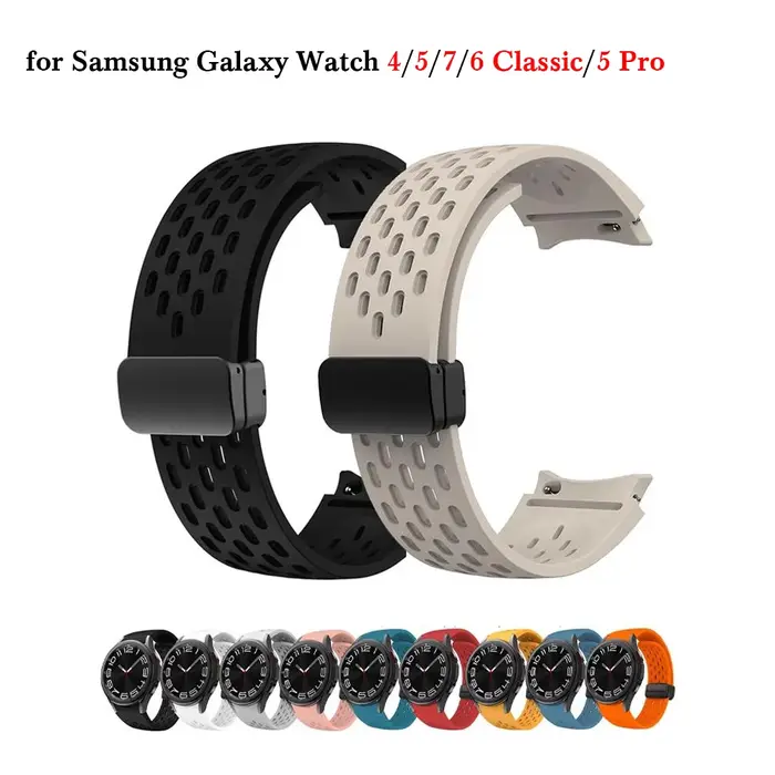 Bracelet respirant pour Samsung Galaxy Watch 4/5/7/6 Classic/5 Pro, 40mm 44mm, sangles magnétiques, ceinture Galaxy watch Ultra Band correa