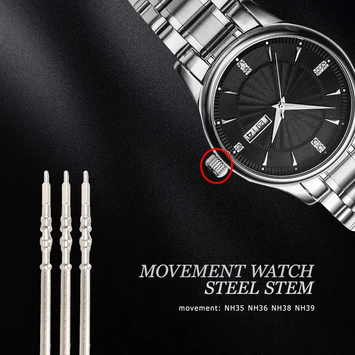 Kit de couronne de tige en acier pour montre