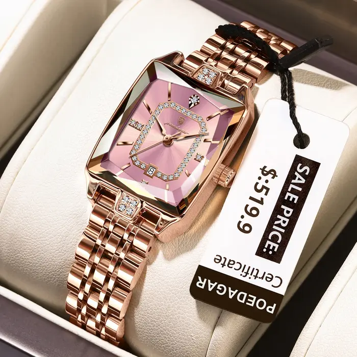POEDAGAR montre de luxe pour femme calendrier étanche haute qualité dames