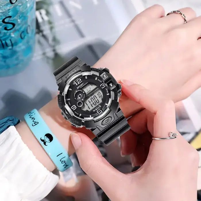 Montre-bracelet militaire étanche pour homme avec bracelet en silicone