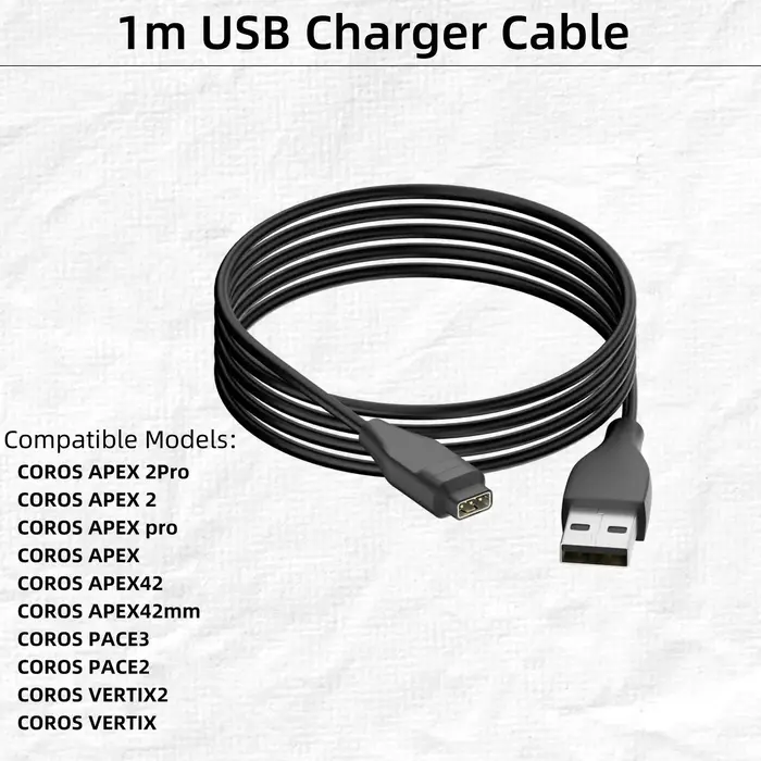 Câble de chargeur USB pour montre Coros, adaptateur de charge de type C, compatible avec Coros Pace2/3/Apex/Apex 2/Apex pro/Apex 2 pro/Vertix2