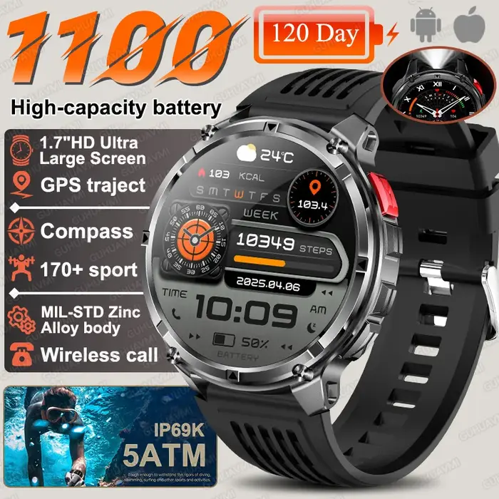 2026 nouveau T-Rex3 Pro 1100mAh batterie montre intelligente GPS chemin 5ATM étanche sport course tr