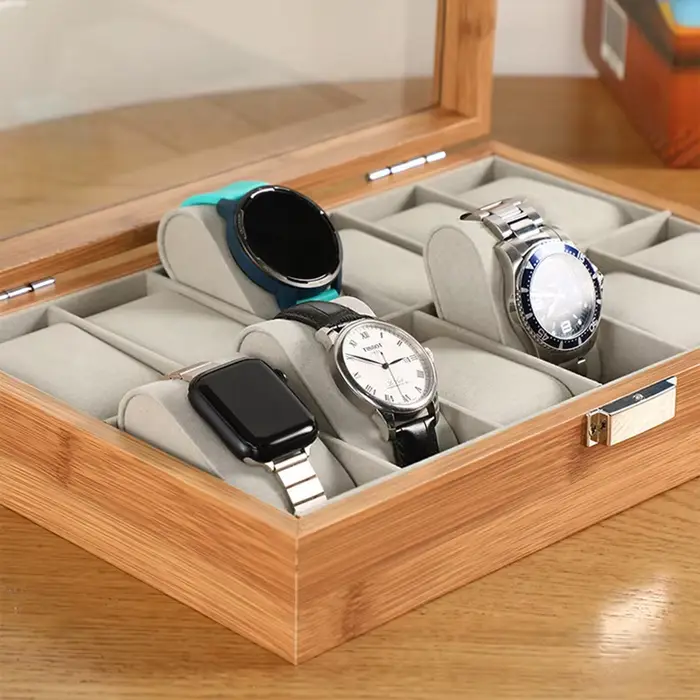 Boîte de rangement de montre en bois