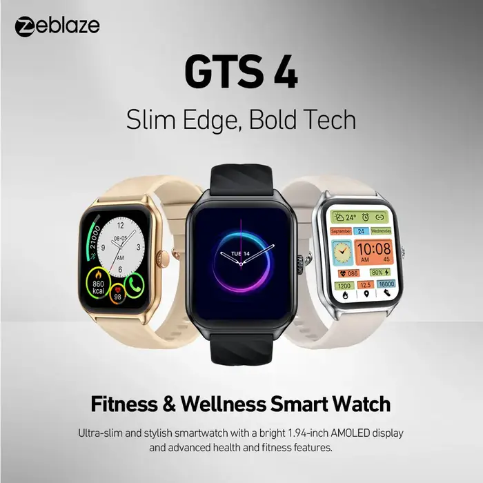 Zeblaze GTS 4 appel vocal montre intelligente 1.94 "HD AMOLED affichage 100 + Modes sportifs fréquence cardiaque SpO2 surveillance de la santé Smartwatch