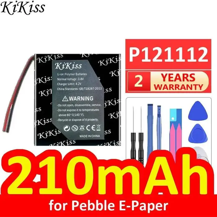 Batterie longue durée pour montre intelligente Pebble E-Paper 210Mah P121112