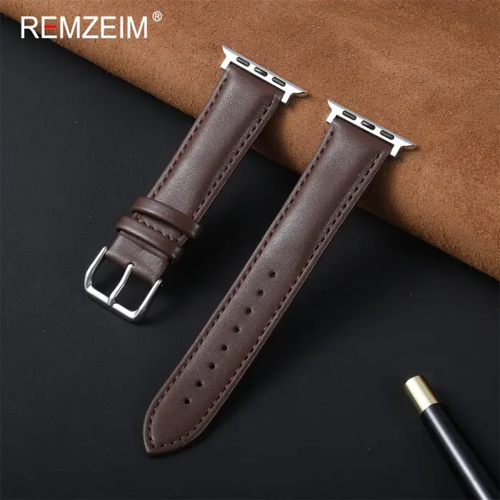 Bracelet en cuir PU pour homme, usage quotidien, pour iWatch 38-49 mm, bracelet de montre unisexe pour Apple Watch Series 1-11 Ultra SE