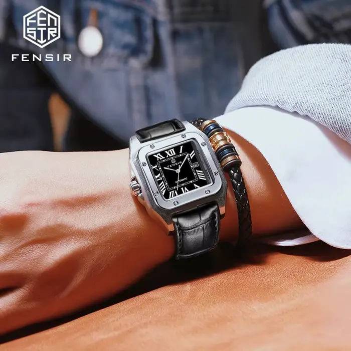 Nouvelle montre carrée pour hommes d'affaires