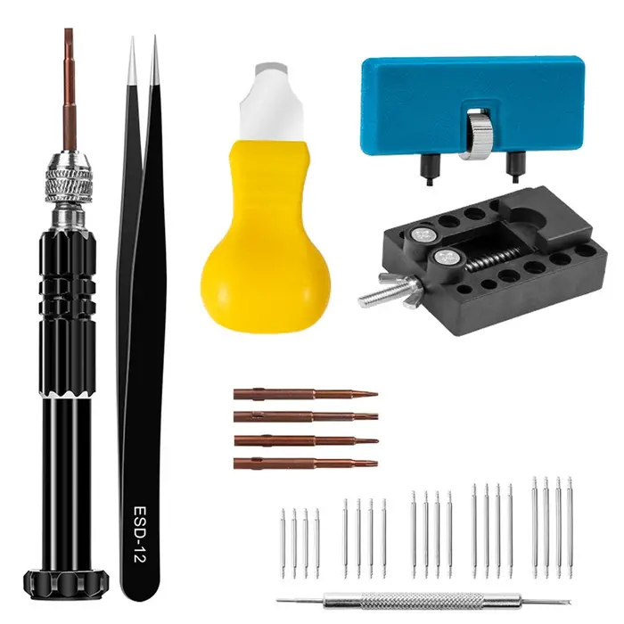 Kit de remplacement de piles pour montre, tournevis de réparation de montre, outil de remplacement de bracelet de montre, clé de démontage de fond de boîtier de montre, ouvre-boîtier de montre