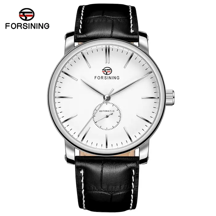 FORSINING luxe élégant hommes automatique mouvement mécanique montres bracelet en cuir mode Design décontracté affaires grand cadran