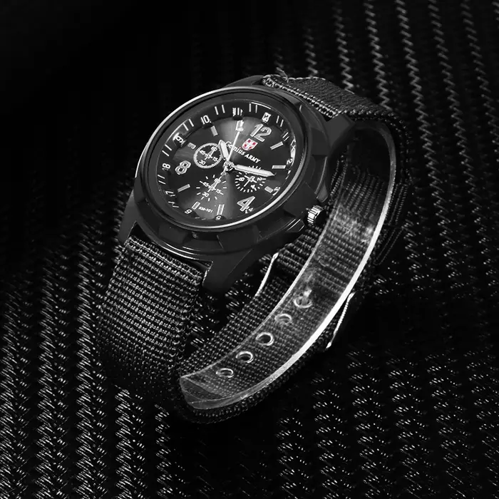 Montre de sport à quartz en nylon Gemius pour hommes