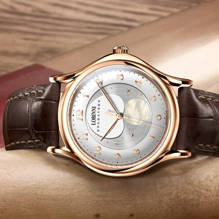 Montre mécanique pour homme Lobinni Top MIYOTA 821A, mouvement automatique, phase de lune, marque de luxe suisse, montres automatiques
