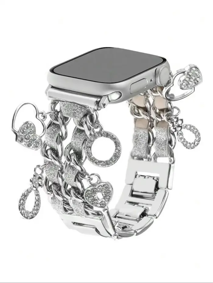 Nouveau bracelet en métal pour Apple Watch, bracelet à maillons pour femmes, séries 11/8/7/6/10/9, 4