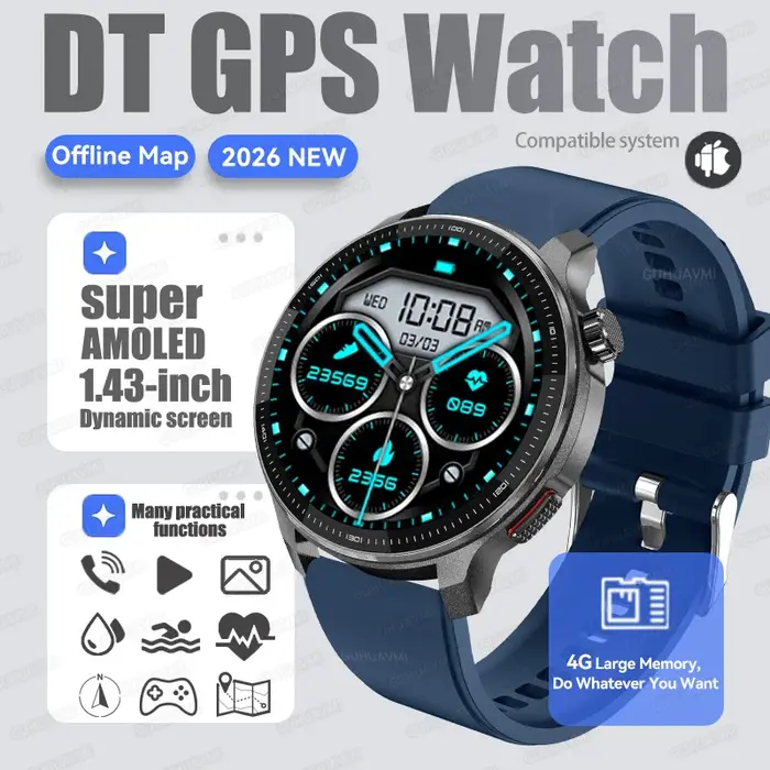 Nouvelle montre connectée GPS avec cartes hors ligne pour hommes